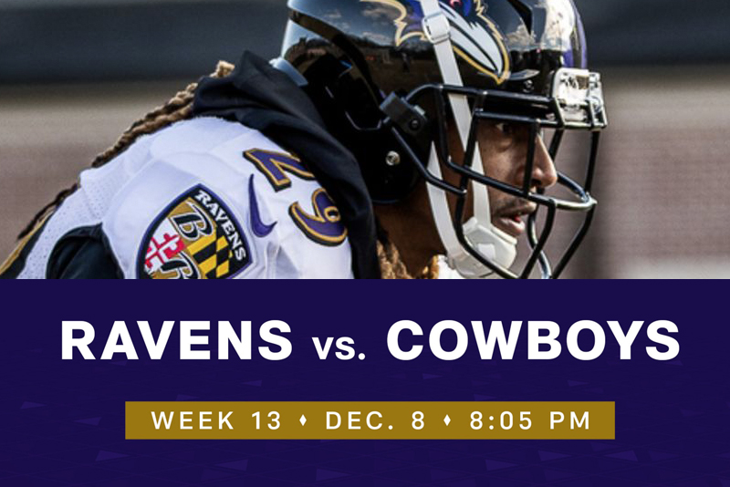 Ravens host Cowboys in rare Tuesday game