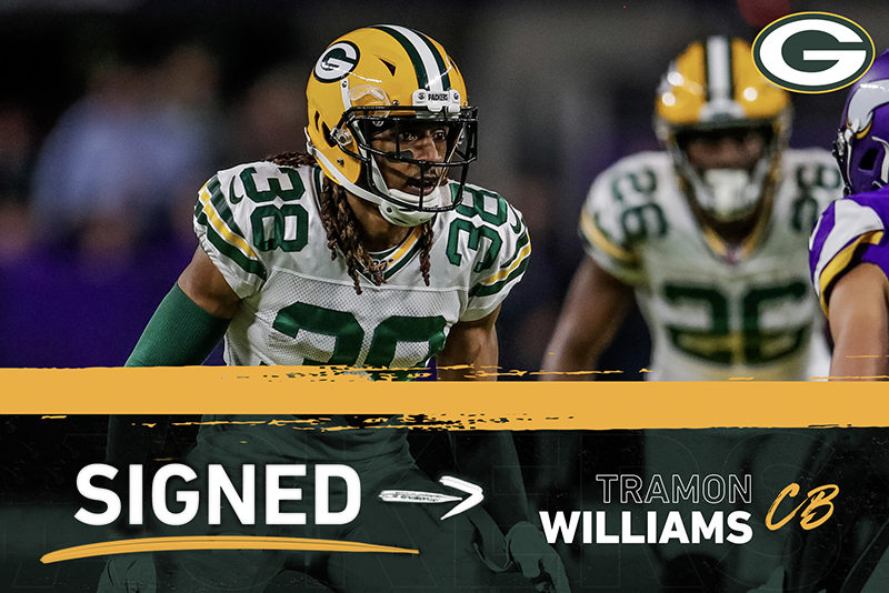 Packers sign CB Tramon Williams to the practice squad